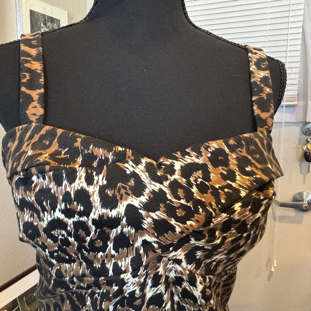 Original Dixiefried (not Pinup Couture) Leopard Dress Medium - Picture 5 of 10